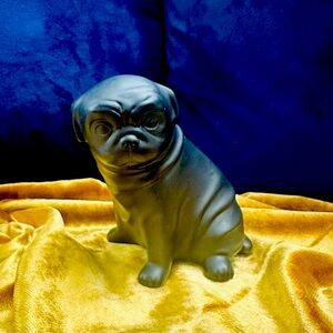 Black Pug Figurine, made of resin.